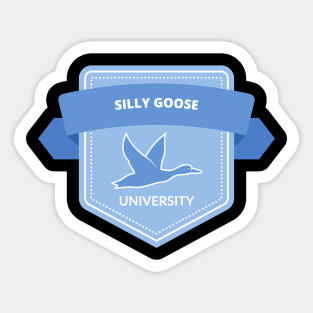 Silly Goose University - Flying Goose Blue Emblem Sticker